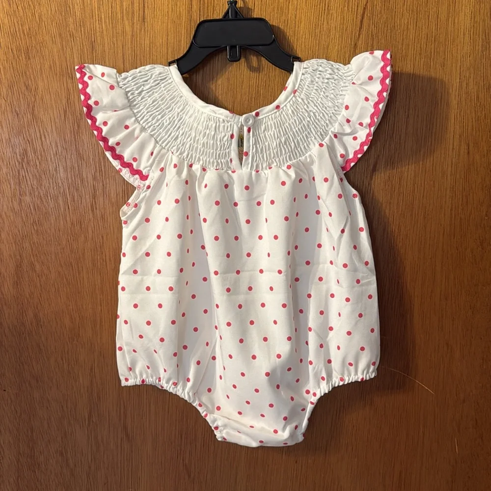🎂NEW🎂 Polka Dot Baby Romper with Embroidery